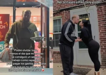 Se vuelve repartidor para que no deporten a su esposa