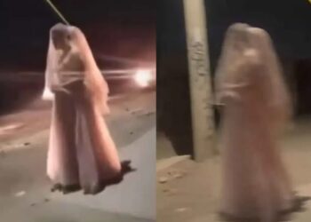 Mujer vestida de novia causa pavor en Mexicali durante la noche