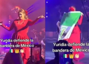 Yuridia defiende la bandera mexicana durante un concierto en Estados Unidos
