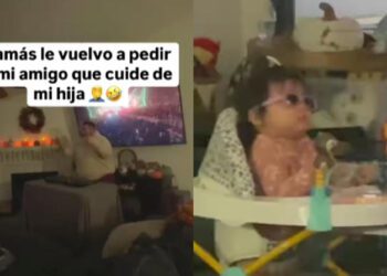 Curiosa manera de cuidar a bebé