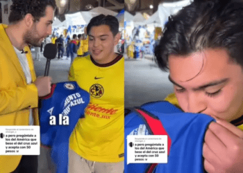 Americanista besa el escudo de Cruz Azul por dinero y desata polémica
