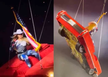 Beyoncé queda suspendida en el aire