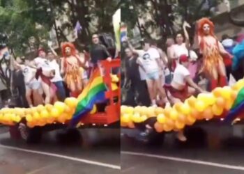 Joven cae de carro alegórico en marcha del Orgullo