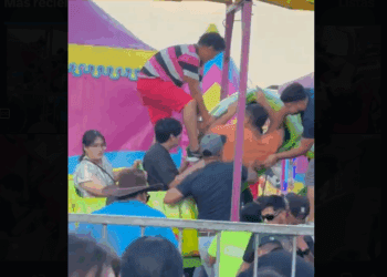 Mujer queda prensada tras accidente en juego mecánico en feria de Nuevo León