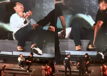 Christian Nodal, ¿borracho en concierto?