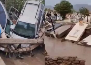 Lluvias en Chihuahua desentierran cuerpos de panteón
