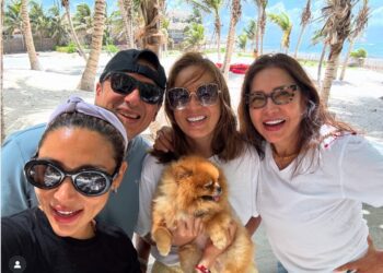 Yolanda Andrade reaparece en la playa y muestra señales de recuperación