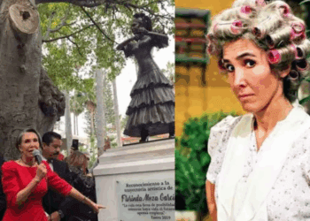 Piden quitar estatua de Florinda Meza en Zacatecas tras polémica por serie de Chespirito