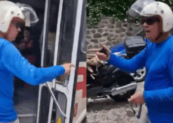 Extranjero bloquea calle en Chapala y se viraliza