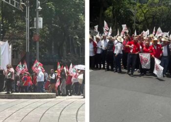 Alito Moreno encabeza marcha priista en CDMX tras altercado en el Senado