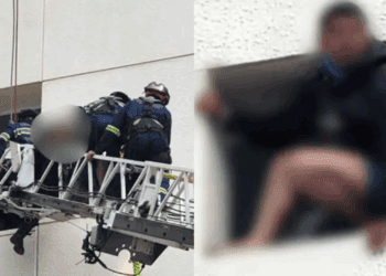 Rescatan a hombre que intentaba lanzarse desde tercer piso en hospital de Querétaro