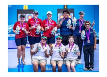 Maya Becerra, Mariana Bernal y Adriana Castillo hacen historia con oro en el Mundial de Tiro con Arco 2025