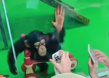 Zoológico en China prohíbe enseñar videos a chimpancé