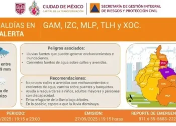 Emiten alerta púrpura por intensas lluvias en Iztapalapa