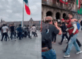 Enfrentamiento entre ambulantes y personal del gobierno en el Zócalo horas antes del Grito de Independencia