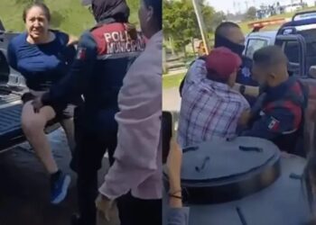 Regidora de Juanacatlán golpea policías y genera escándalo