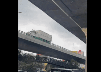 Indignación por camión que avanzó en reversa en el Segundo Piso del Periférico Sur