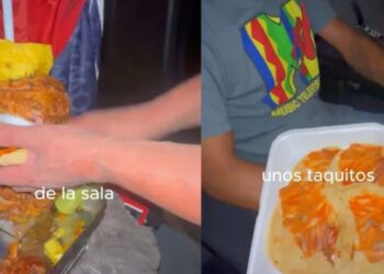 Llevan un trompo de tacos al pastor al cine