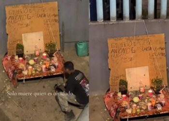 Hombre sin hogar crea altar que conmueve a todo México