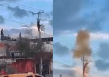 Huye de la policía, trepa un poste y sufre fuerte descarga eléctrica