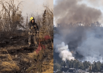 ¡Cielo negro en Atizapán! Fuerte incendio de pastizal cerca de Galerías moviliza a decenas de bomberos; las llamas consumen predio privado