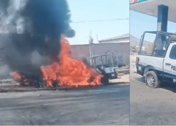 ¡TERROR EN LA CARRETERA! Enfrentamiento en Contepec deja dos muertos y patrullas quemadas